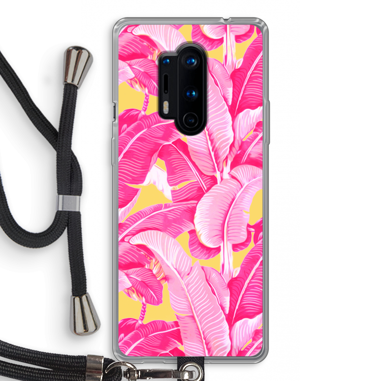 Pink Banana: OnePlus 8 Pro Transparant Hoesje met koord