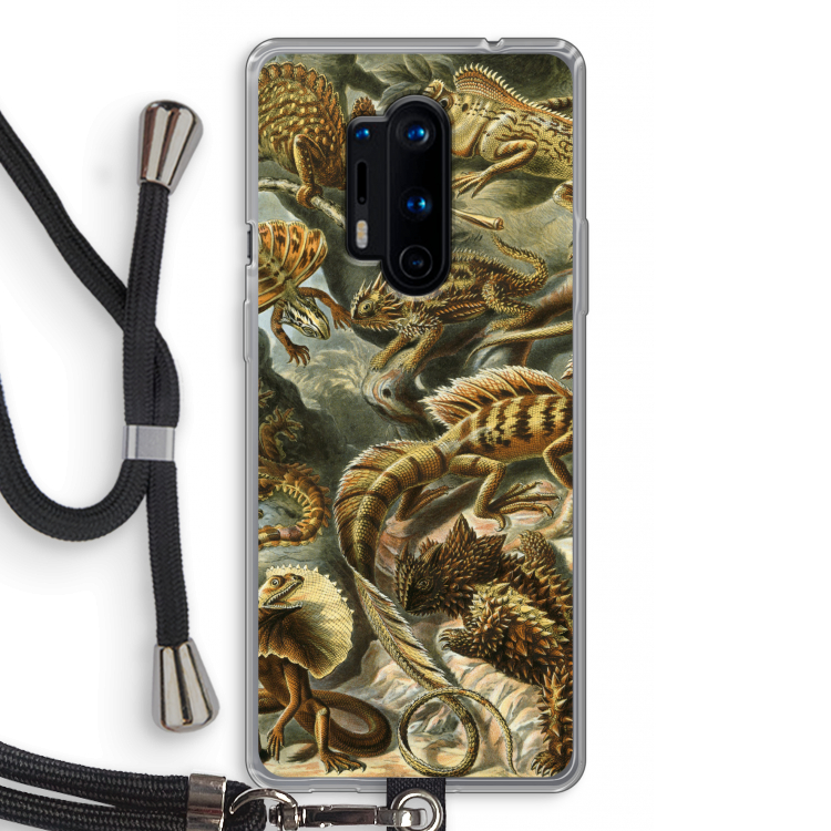 Haeckel Lacertilia: OnePlus 8 Pro Transparant Hoesje met koord