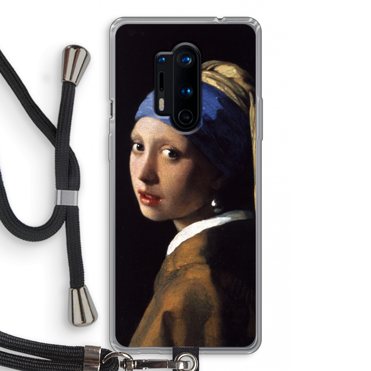 The Pearl Earring: OnePlus 8 Pro Transparant Hoesje met koord