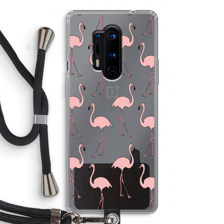 Anything Flamingoes: OnePlus 8 Pro Transparant Hoesje met koord