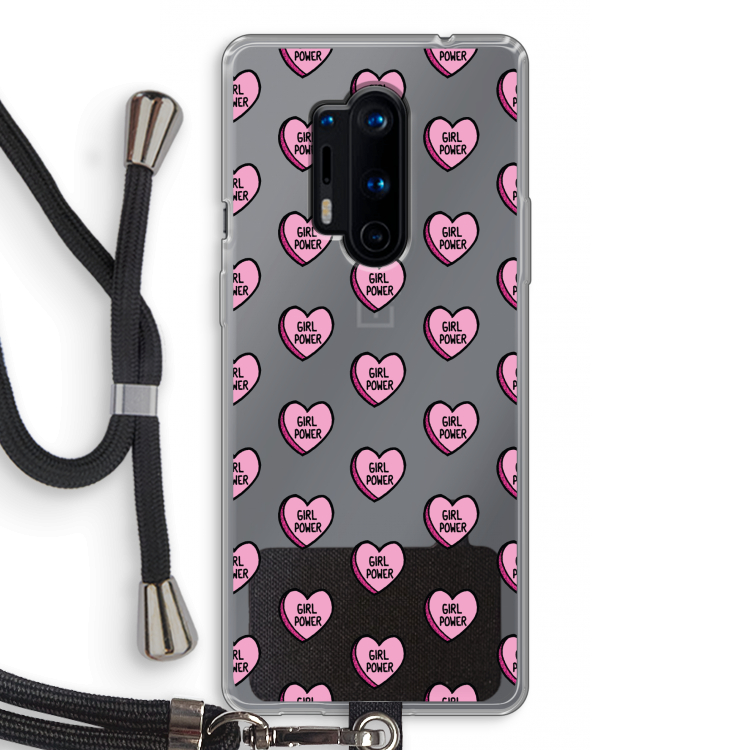 GIRL POWER: OnePlus 8 Pro Transparant Hoesje met koord
