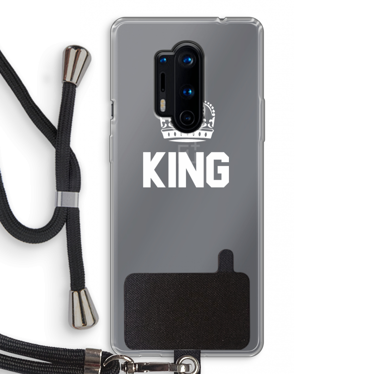 King zwart: OnePlus 8 Pro Transparant Hoesje met koord
