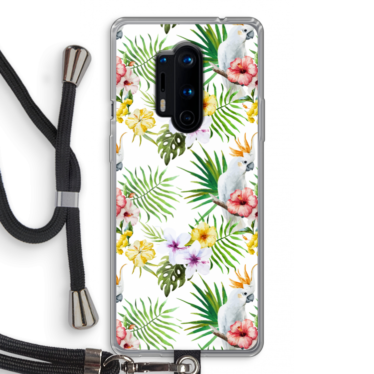 Gele kuif: OnePlus 8 Pro Transparant Hoesje met koord