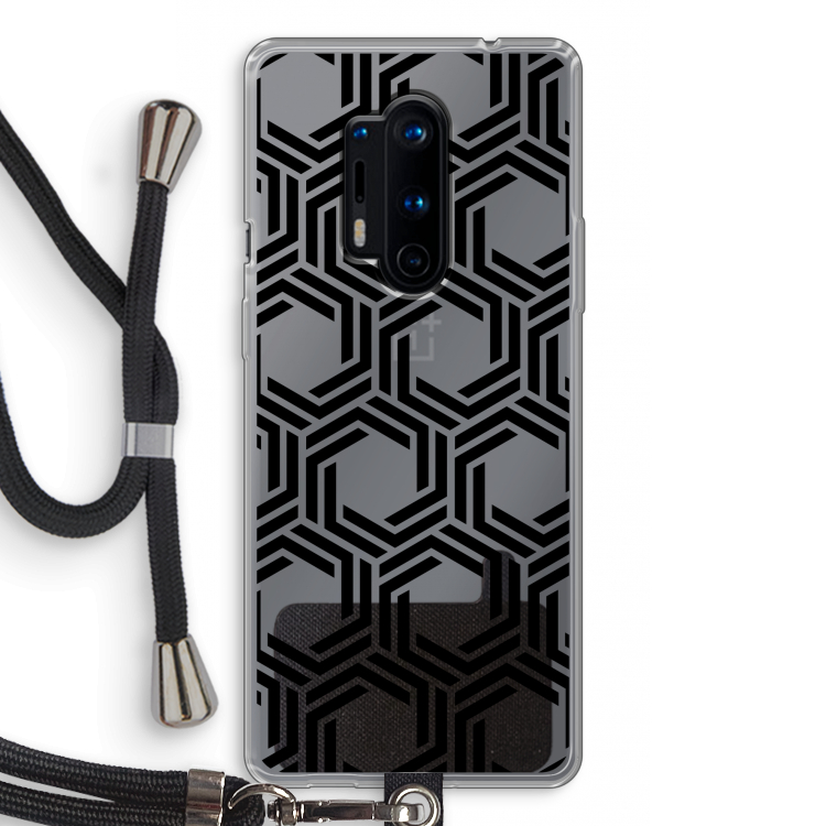 Geometrisch patroon: OnePlus 8 Pro Transparant Hoesje met koord