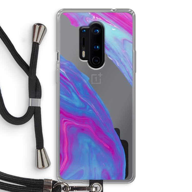 Zweverige regenboog: OnePlus 8 Pro Transparant Hoesje met koord