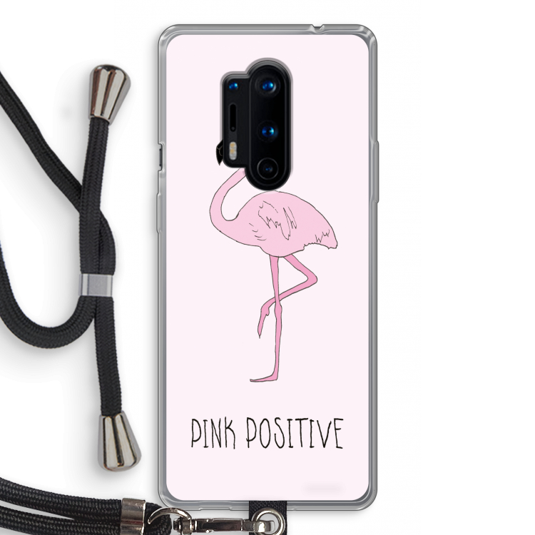 Pink positive: OnePlus 8 Pro Transparant Hoesje met koord