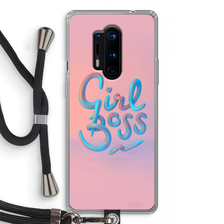 Girl boss: OnePlus 8 Pro Transparant Hoesje met koord