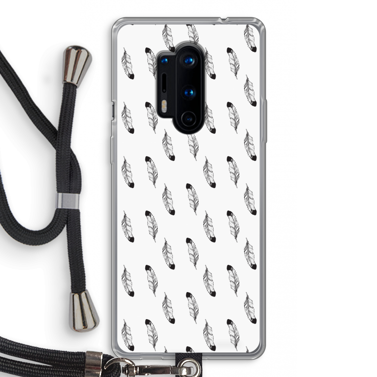 Pluimen: OnePlus 8 Pro Transparant Hoesje met koord