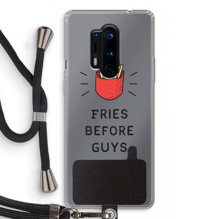 Fries before guys: OnePlus 8 Pro Transparant Hoesje met koord