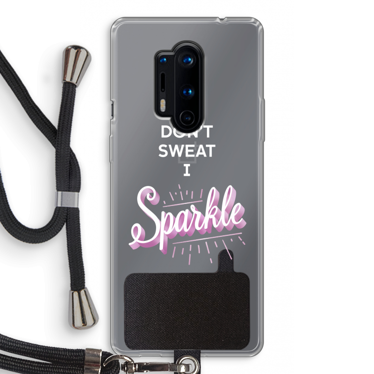 Sparkle quote: OnePlus 8 Pro Transparant Hoesje met koord