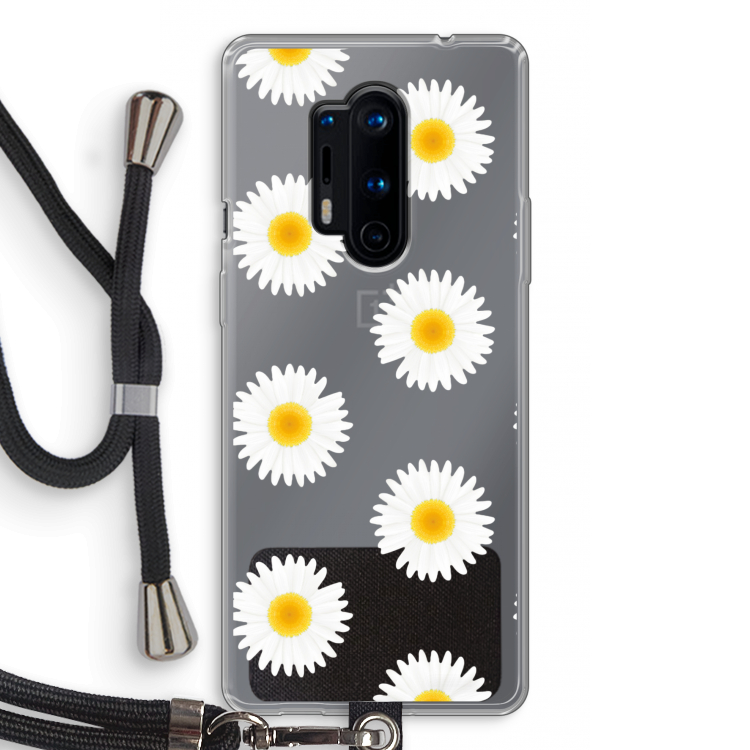 Margrietjes: OnePlus 8 Pro Transparant Hoesje met koord