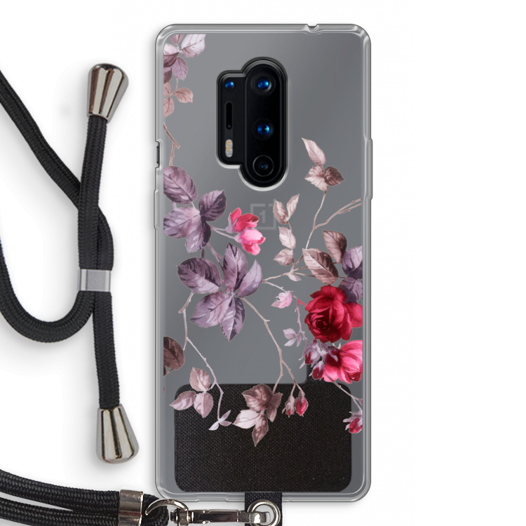 Mooie bloemen: OnePlus 8 Pro Transparant Hoesje met koord
