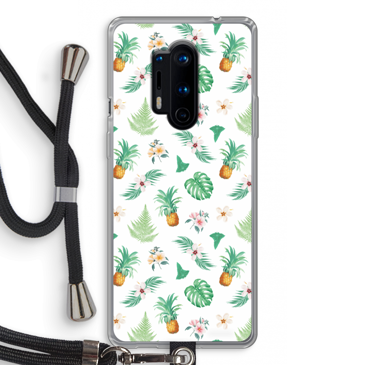 Ananas bladeren: OnePlus 8 Pro Transparant Hoesje met koord