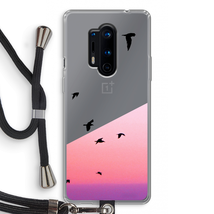 Fly away: OnePlus 8 Pro Transparant Hoesje met koord