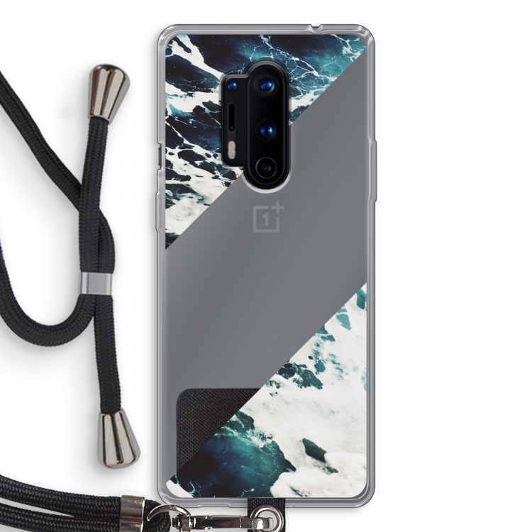 Golven: OnePlus 8 Pro Transparant Hoesje met koord