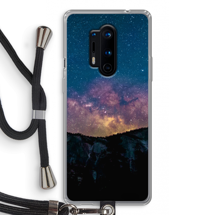 Travel to space: OnePlus 8 Pro Transparant Hoesje met koord