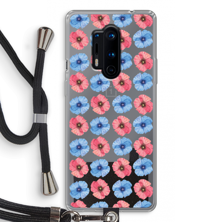 Klaproosjes: OnePlus 8 Pro Transparant Hoesje met koord