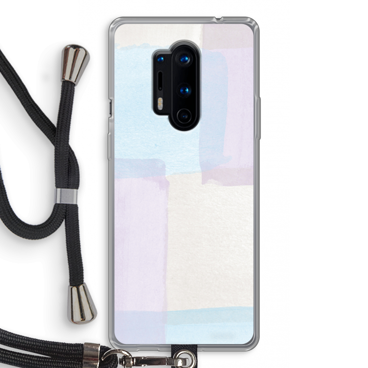 Square pastel: OnePlus 8 Pro Transparant Hoesje met koord