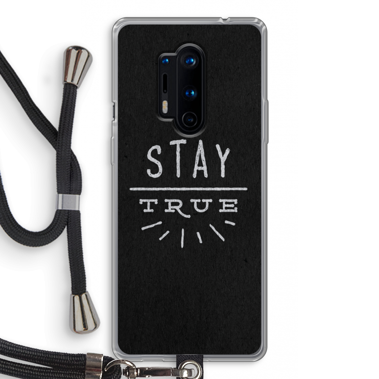 Stay true: OnePlus 8 Pro Transparant Hoesje met koord
