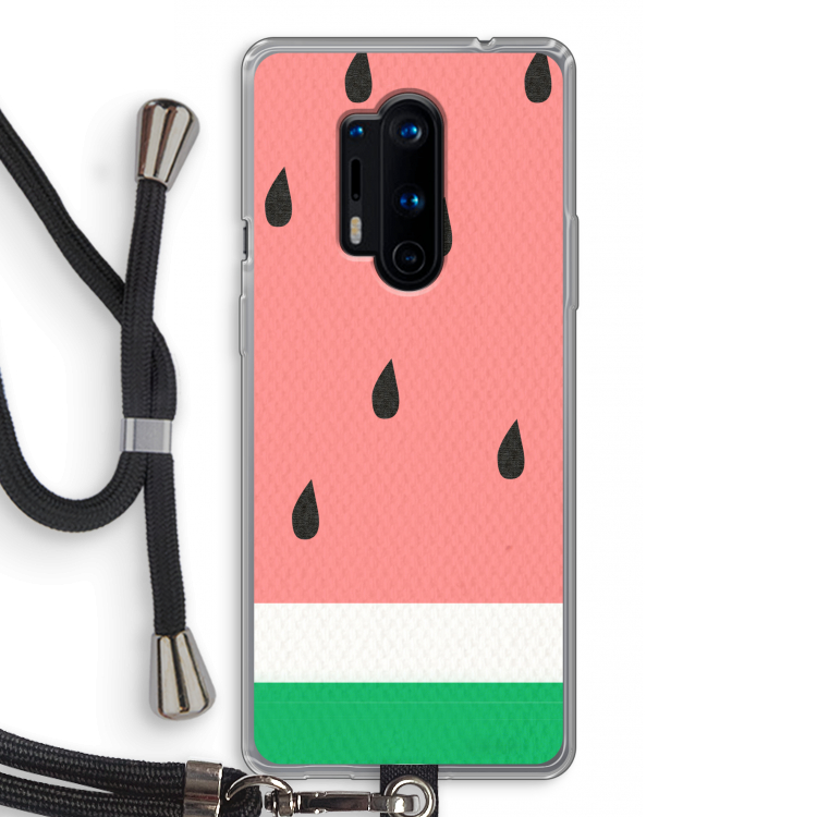 Watermeloen: OnePlus 8 Pro Transparant Hoesje met koord