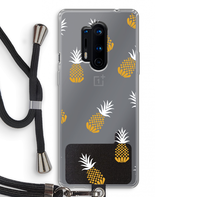 Ananasjes: OnePlus 8 Pro Transparant Hoesje met koord