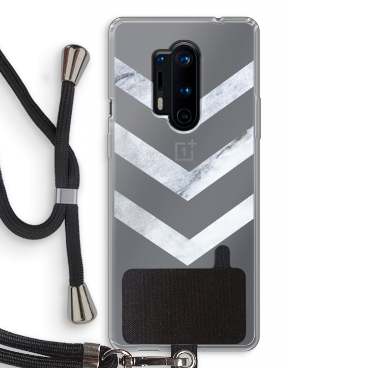 Marmeren pijlen: OnePlus 8 Pro Transparant Hoesje met koord