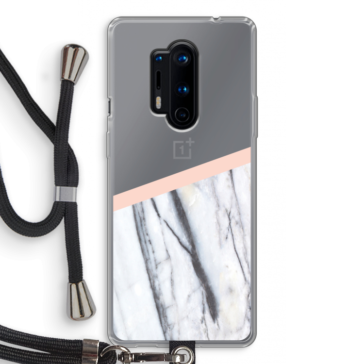 A touch of peach: OnePlus 8 Pro Transparant Hoesje met koord