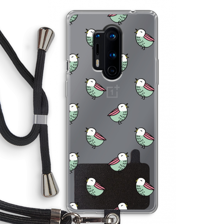 Vogeltjes: OnePlus 8 Pro Transparant Hoesje met koord