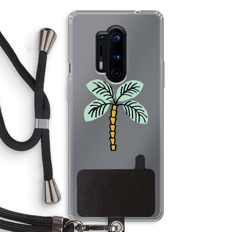 Palmboom: OnePlus 8 Pro Transparant Hoesje met koord