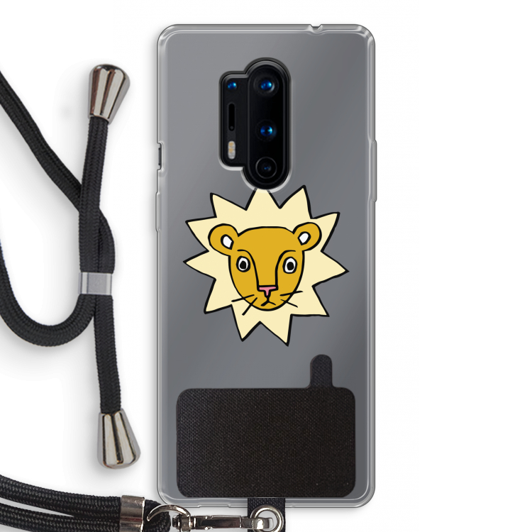 Kleine leeuw: OnePlus 8 Pro Transparant Hoesje met koord