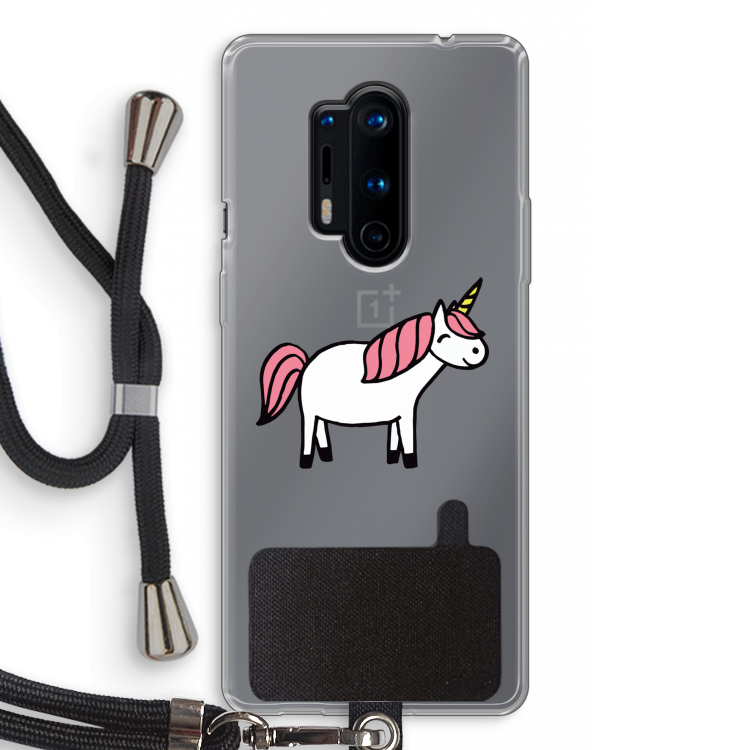 Eenhoorn: OnePlus 8 Pro Transparant Hoesje met koord