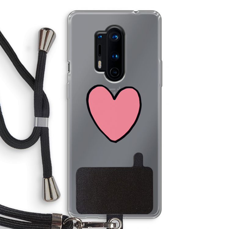 Hartje: OnePlus 8 Pro Transparant Hoesje met koord