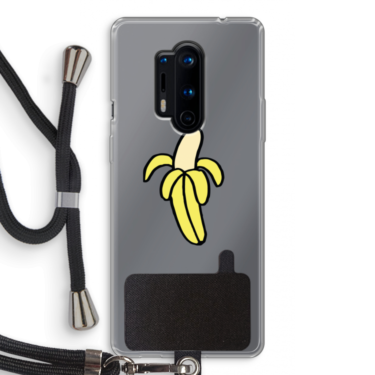 Banana: OnePlus 8 Pro Transparant Hoesje met koord
