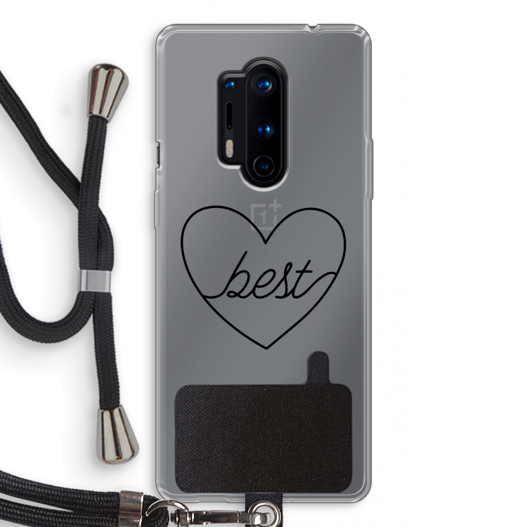 Best heart black: OnePlus 8 Pro Transparant Hoesje met koord