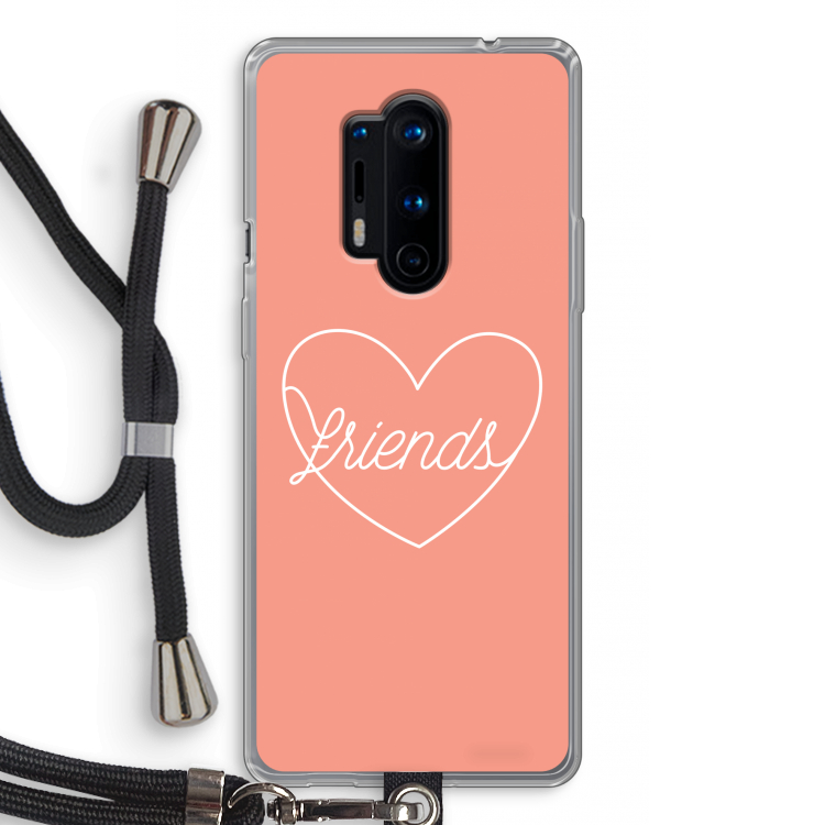 Friends heart: OnePlus 8 Pro Transparant Hoesje met koord