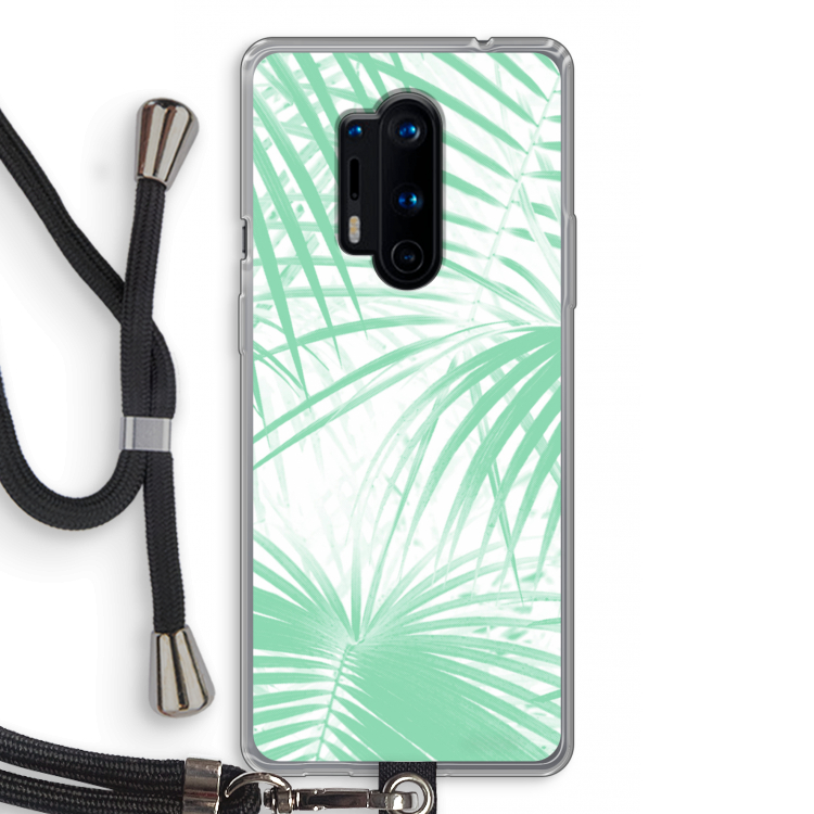 Palmbladeren: OnePlus 8 Pro Transparant Hoesje met koord