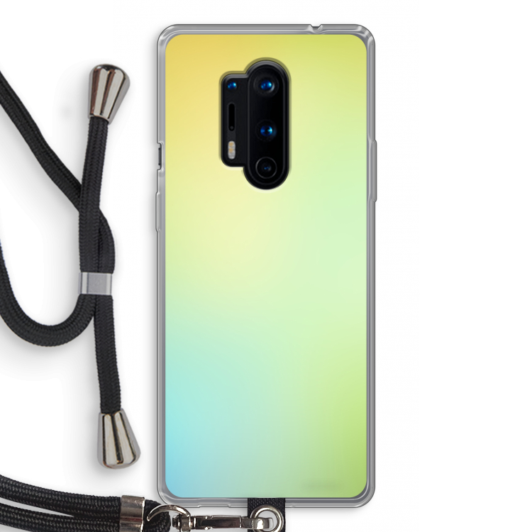 Minty mist pastel: OnePlus 8 Pro Transparant Hoesje met koord