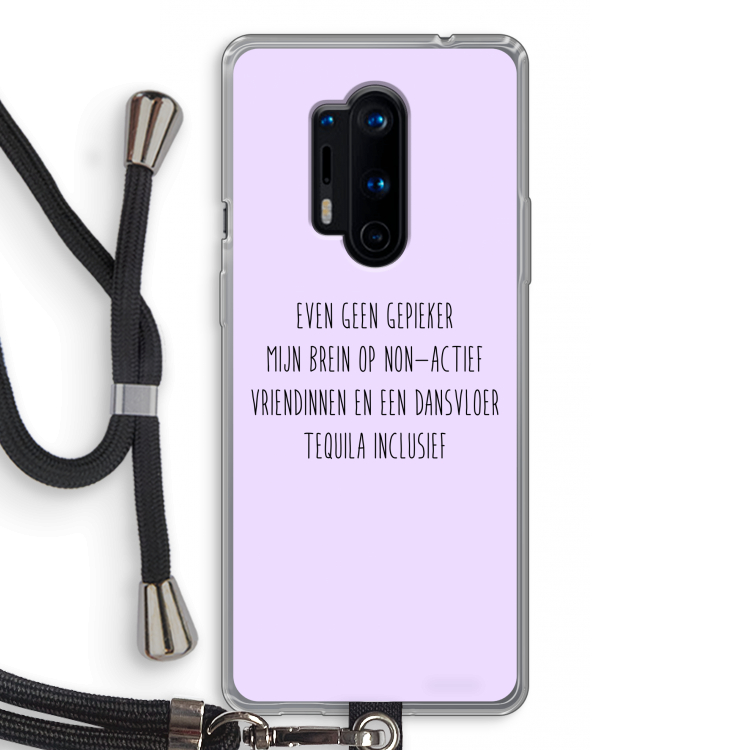 Tequila: OnePlus 8 Pro Transparant Hoesje met koord