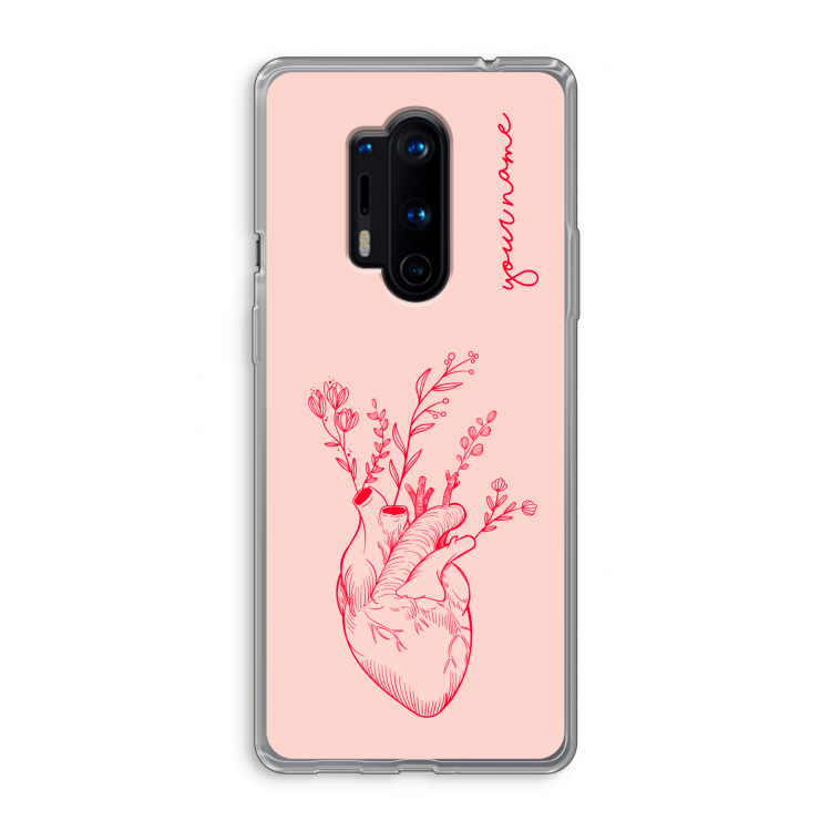 Blooming Heart: OnePlus 8 Pro Transparant Hoesje