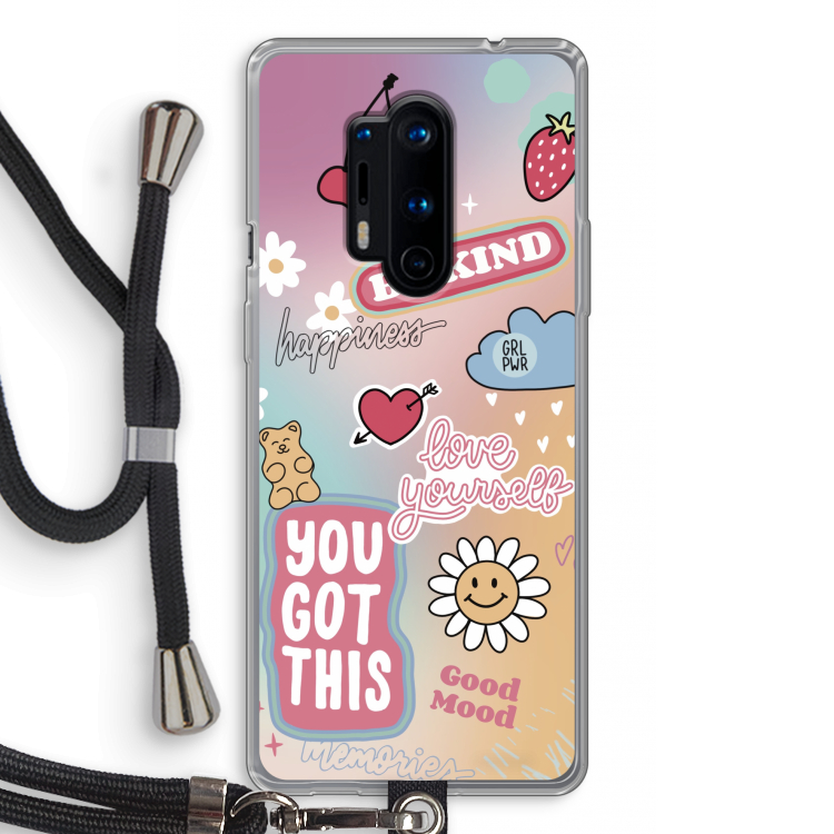 Positivity: OnePlus 8 Pro Transparant Hoesje met koord