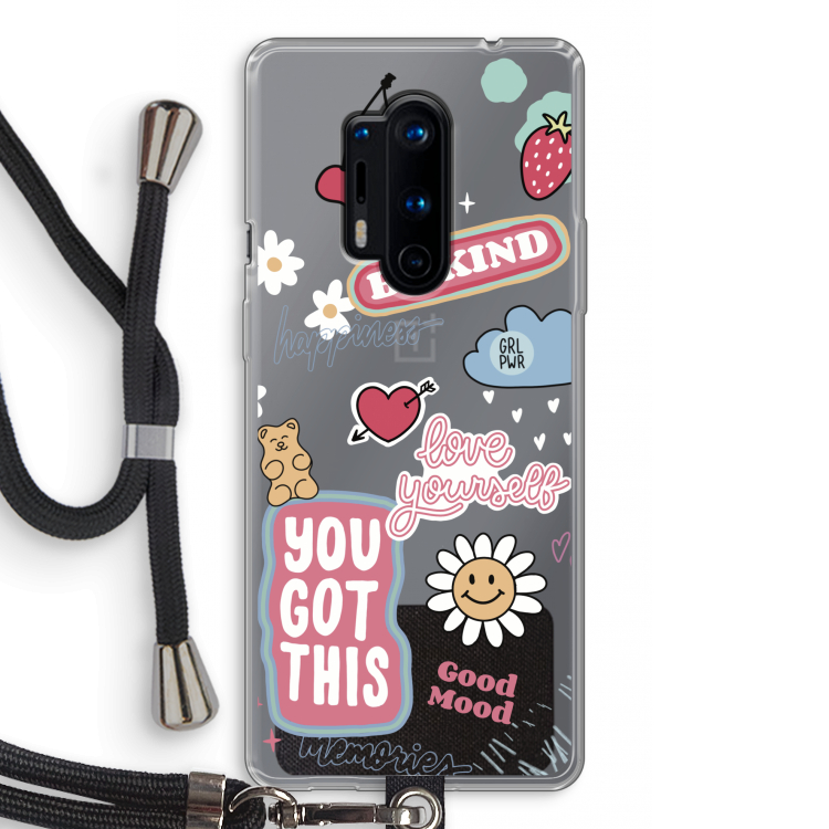 Positivity: OnePlus 8 Pro Transparant Hoesje met koord