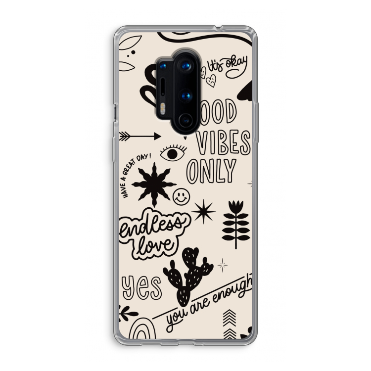 Good vibes: OnePlus 8 Pro Transparant Hoesje