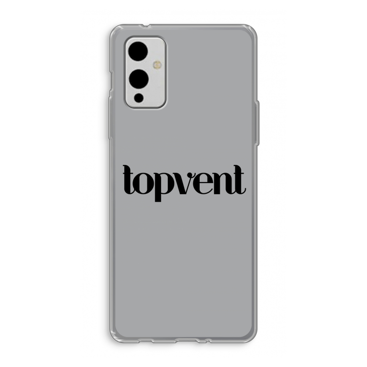 Topvent Grijs Zwart: OnePlus 9 Transparant Hoesje