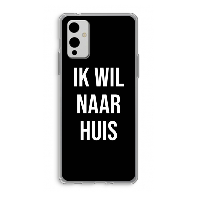 Ik wil naar huis - Zwart: OnePlus 9 Transparant Hoesje
