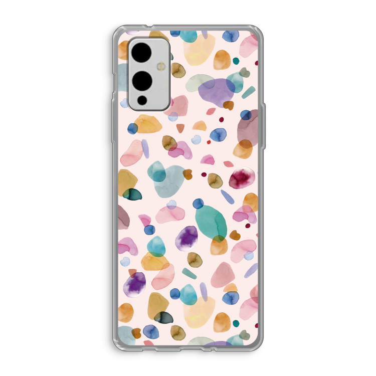 Terrazzo Memphis Pink: OnePlus 9 Transparant Hoesje