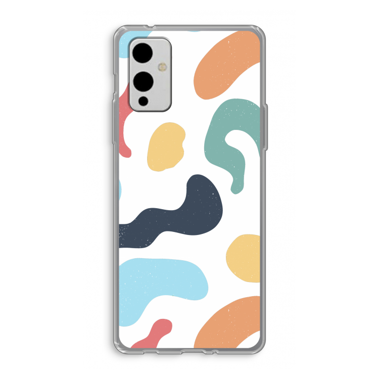 Memphis Shapes Blue: OnePlus 9 Transparant Hoesje