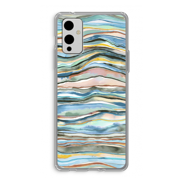 Watercolor Agate: OnePlus 9 Transparant Hoesje