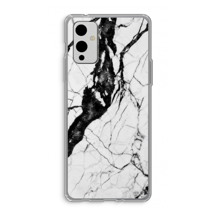 Witte marmer 2: OnePlus 9 Transparant Hoesje