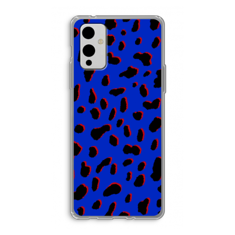 Blue Leopard: OnePlus 9 Transparant Hoesje