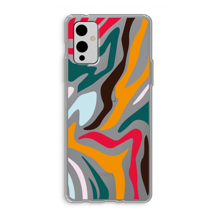 Colored Zebra: OnePlus 9 Transparant Hoesje
